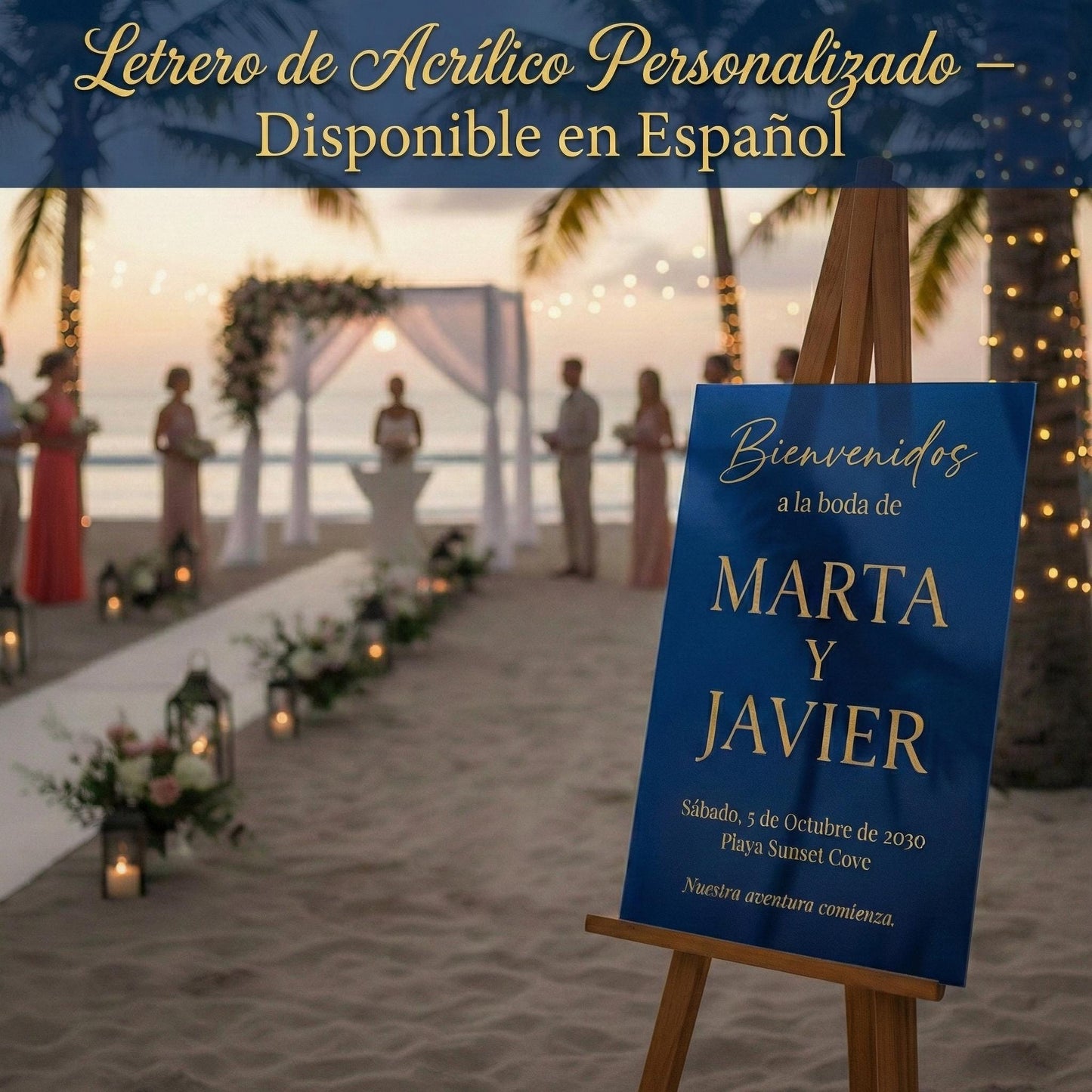 Personalized Acrylic Wedding Welcome Sign with 3D Raised Names
