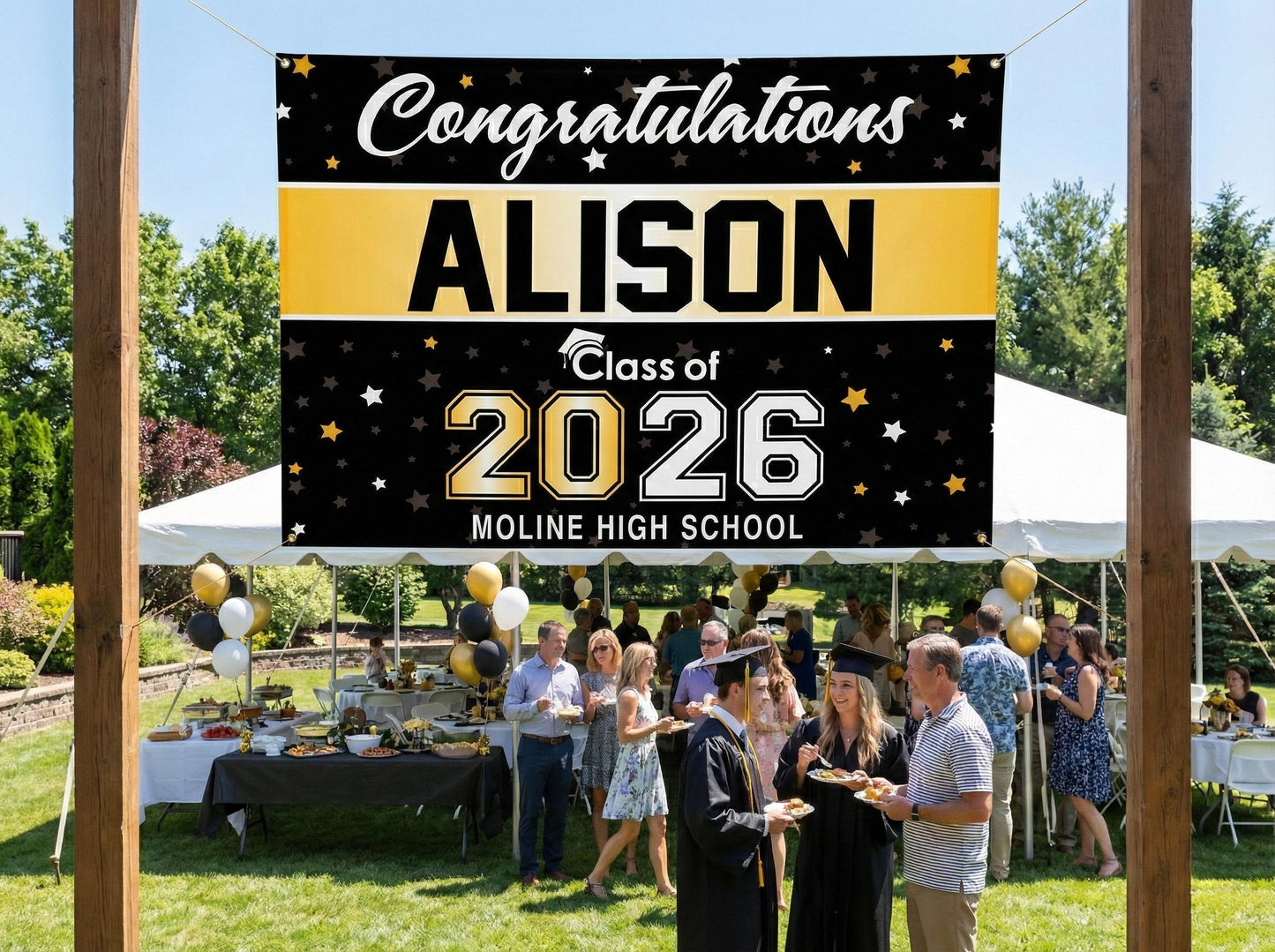 Giant Waterproof Graduation Banner with Grommets - Class of 2026