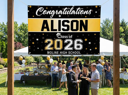 Giant Waterproof Graduation Banner with Grommets - Class of 2026