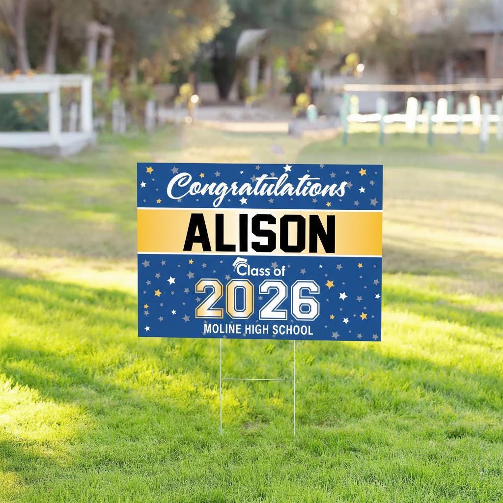 Personalized 2026 Graduation Yard Sign with H-Stake
