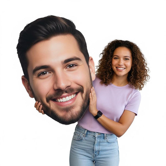 Custom Waterproof Big Head Photo Prop on Stick