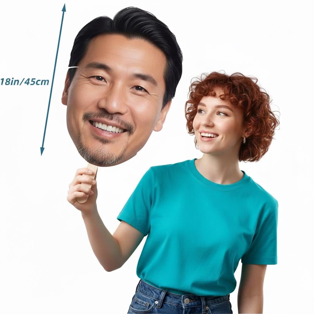 Custom Waterproof Big Head Photo Prop on Stick